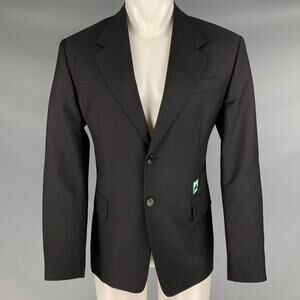 PRADA Size 40 Black Mohair Wool Notch Lapel Sport Coat